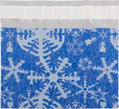 5 x 6 1/8 Invitation Envelopes with Peel & Seal - Blue with White Snowflakes Foil
