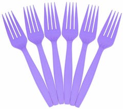 Purple Plastic Forks - 100 Pack