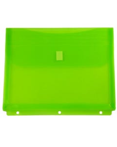 Lime Green Letter Booklet 9 3/4 x 13 3 Hole punch VELCRO Brand Closure Plastic Envelope with 1" Expansion