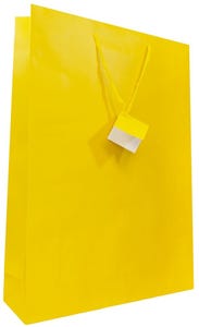 Yellow X-Large Matte Vertical Gift Bags (13 x 18 x 4)