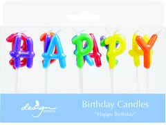 Birthday Letters Rainbow Pearl Candles - 13 Pack