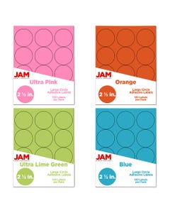 Assorted Fashion Round Labels - Medium 2 1/2 Inch - 480 Pack