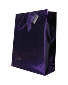 Purple Foil Diagonal Pinstripe XXX Large 17 x 21 x 6 1/4 Gift Bag