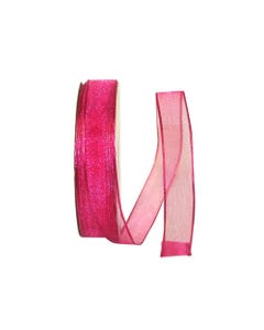 Fuchsia Pink 5/8 Inch x 25 Yards Sheer Ribbon