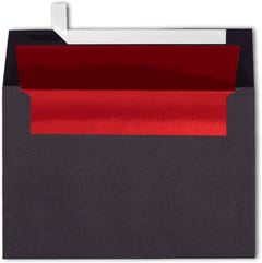 Smooth Midnight Black with Red Foil Linning 32lb A4 Invitation Envelopes (4 1/4 x 6 1/4) with Peel & Seal