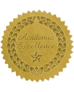 Embossed Foil Seal (1 1/2) - Gold Academic Excellence