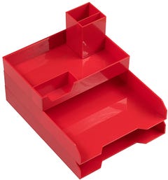 Stackable Desktop Trays - Red