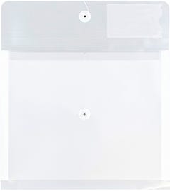 Clear Letter Booklet with 2 Dividers Plastic Envelopes (9 3/4 x 13) with Button & String