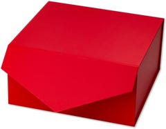 Red Collapsible Gift Box with Magnetic Closure and Tissue Paper - 8 x 8 x 4