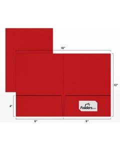 9 x 12 Matte Cardstock Presentation Folders - Ruby Red