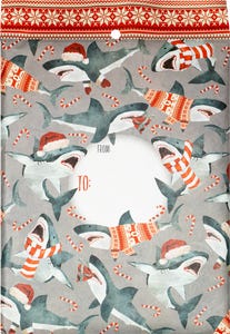 9 x 12 Bubble Mailer with Peel & Seal - Christmas Shark