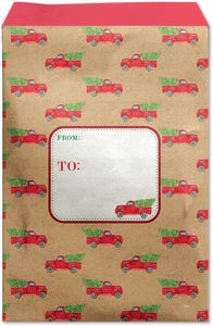 6 x 9 1/2 Bubble Mailer with Peel & Seal - Red Pickup Truck
