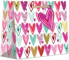 Pretty Hearts Valentine's Day Gift Bag - Medium - 10 x 8 x 4