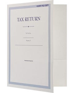 "Tax Return" White Linen 9 x 12 Presentation Folder