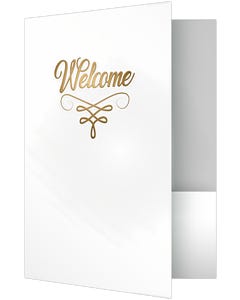 "Welcome" White Gloss 9 x 12 Folder