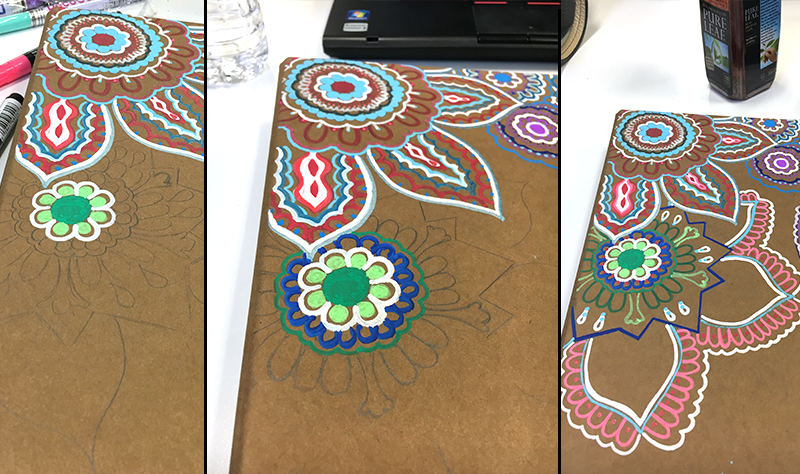 DIY Kraft Binder, Henna design