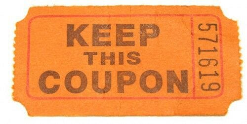 orange paper coupon ticket