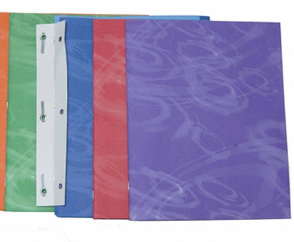 Assorted Color Duo Tang Folders with abstract design