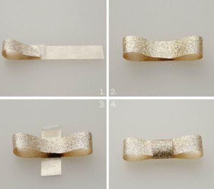 Gold gift bows diy Gold glitter bow folding instructions