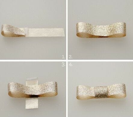 diy Gold glitter bow folding instructions