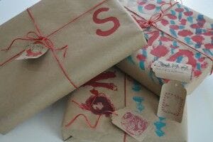 Finished Wrapped Gifts christmas gift wrapping idea for kids