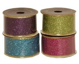 colorful glitter ribbon rolls