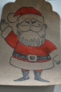 Colored Santa Gift Tag christmas gift wrapping idea for kids