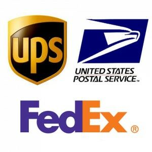 UPS, USPS, FedEx logos