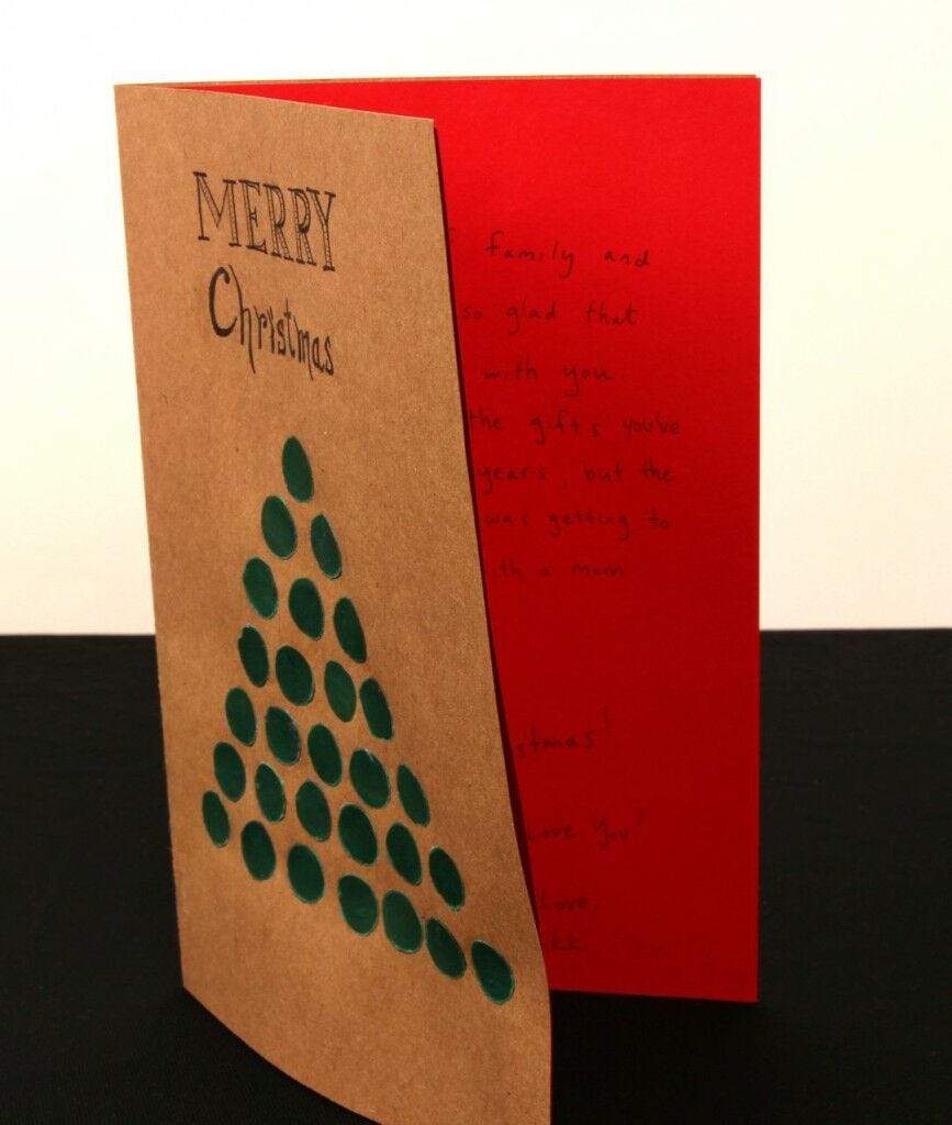 Handmade Christmas Card Idea Finished handmade Christmas card