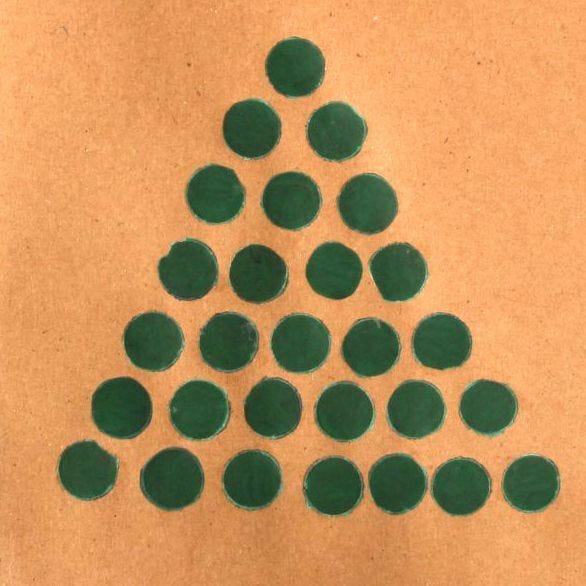 Handmade Christmas Tree Green dots in the shape of Christmas tree