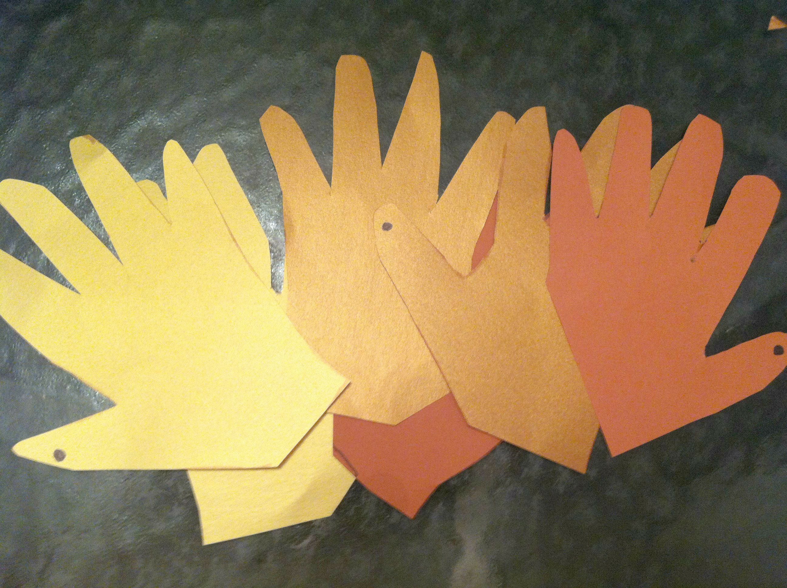 decorating hand turkeys