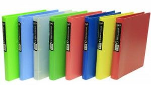 row on multicolored binders