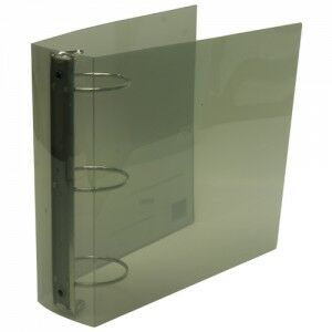 large gray translucent 3 ring binder