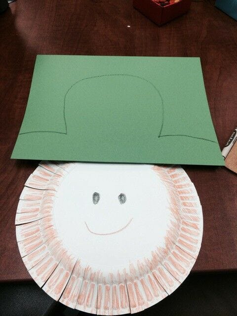 st. patty's day kid's craft leprechaun face and green paper hat
