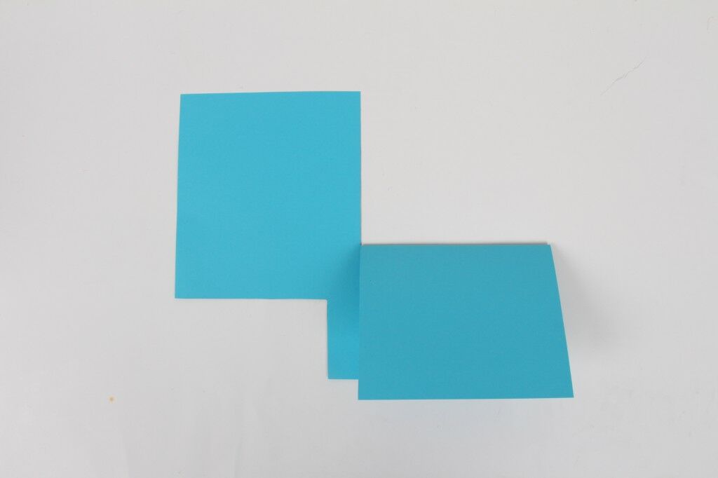 blue paper helicopter cardstock with flaps folded down