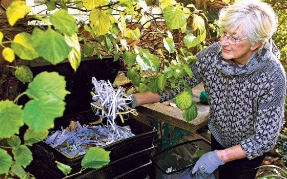 compost, shredded paper, garden, compost bins, gardening, recycle