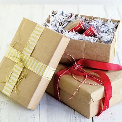 Shredded paper as gift packaging 