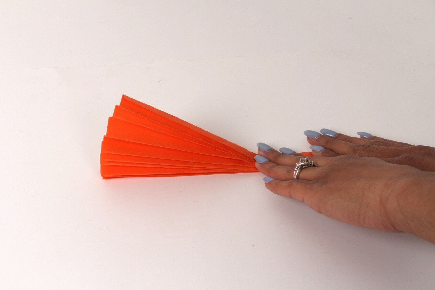 folding orange paper