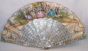 victorian hand fan, paper hand fans