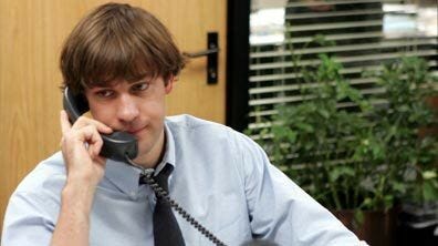 the office jim halpert taking phone call