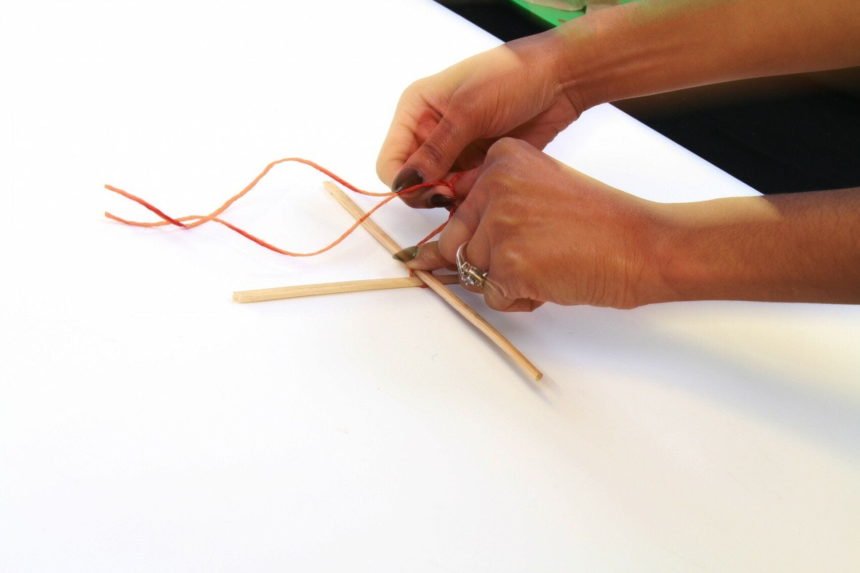 Tie chopsticks together with string