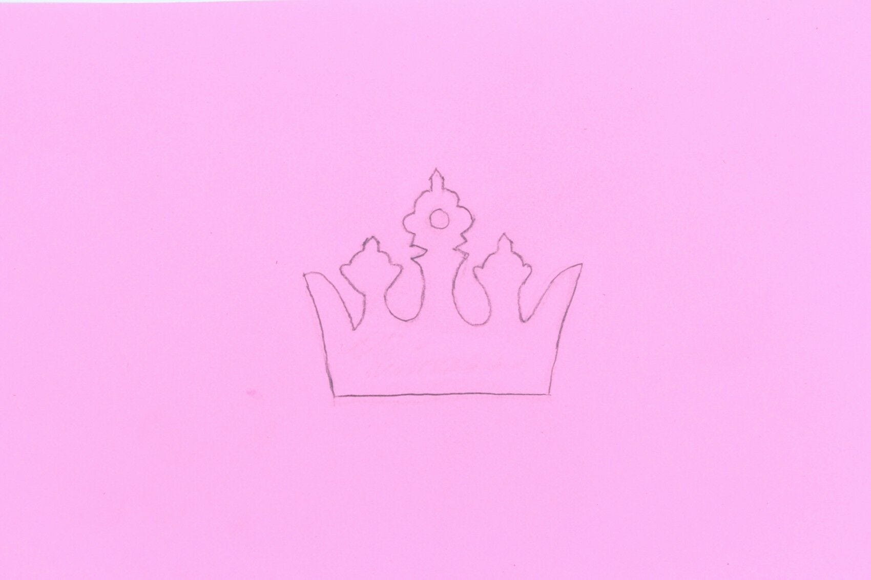 Crown drawing on pink paper