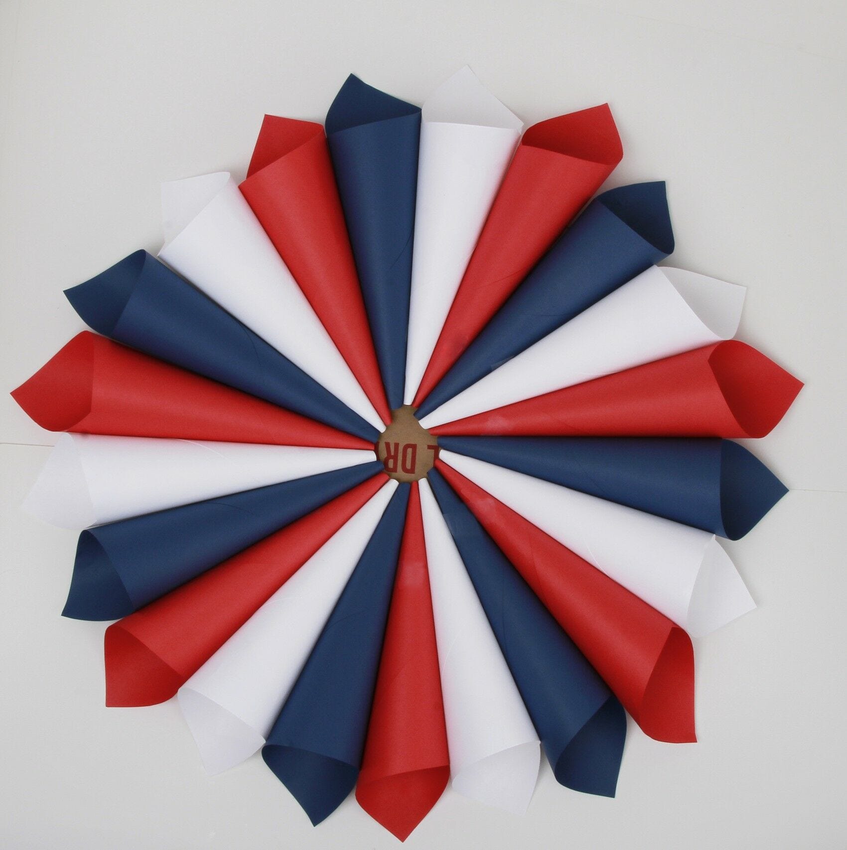 Red, white and blue color wheel