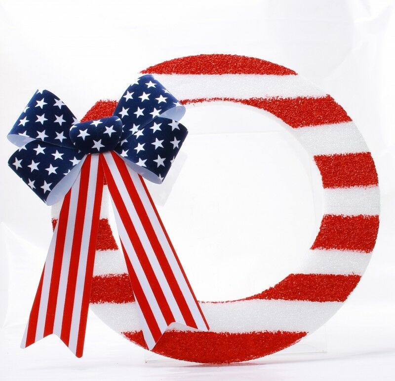 flag ribbon on styrofoam circle