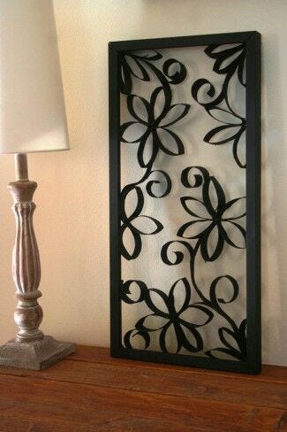 framed black flower decor
