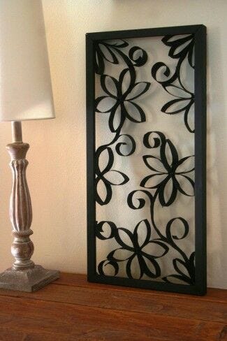 black flower baby room decor - black framed black flower decor