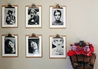 Picture frames diy picture frames with black and white portrait photos on wall