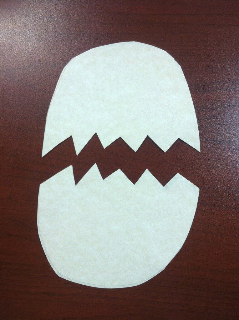 paper cracked egg