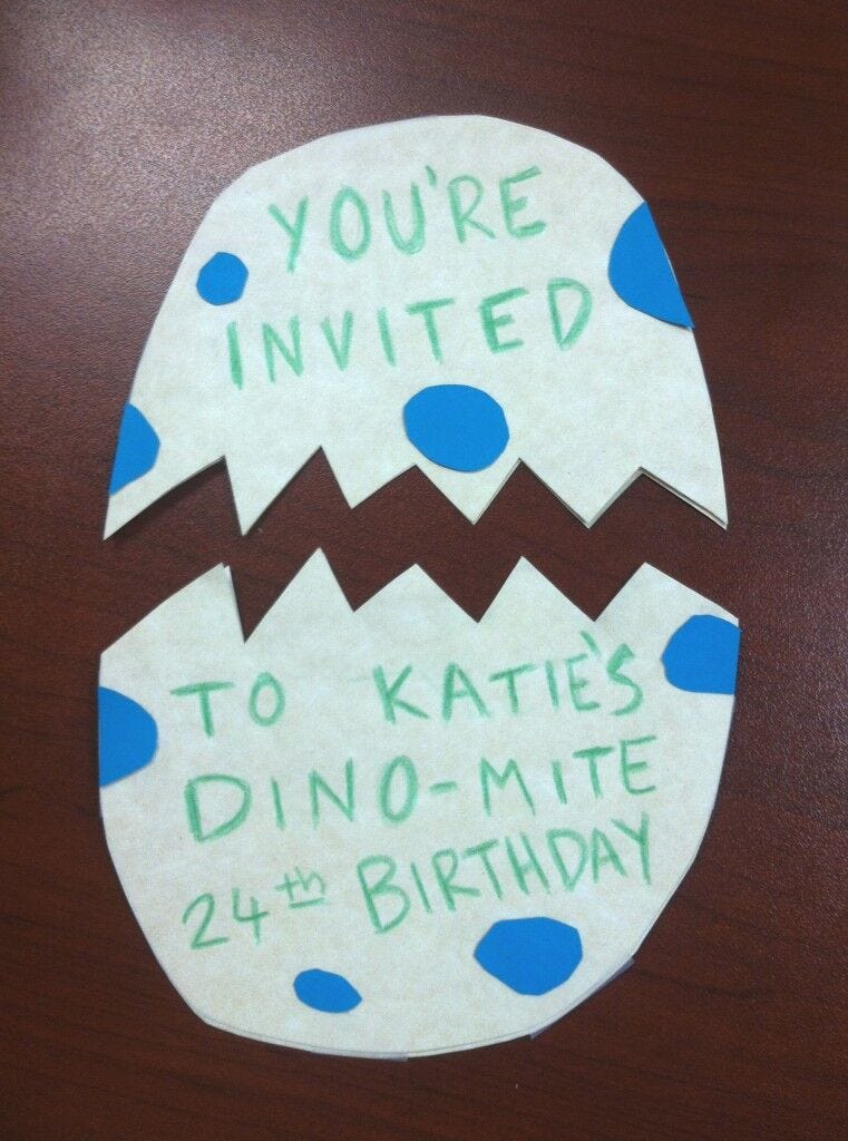 dinosaur egg invitation