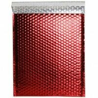 red metallic bubble mailer